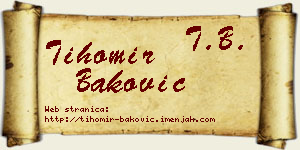Tihomir Baković vizit kartica
